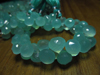 8 inches - AAAA - Gorgeous High Quality AQUA COLOUR CHALCEDONY - Micro Faceted Onion shape Briolett hug size 7 - 8 mm